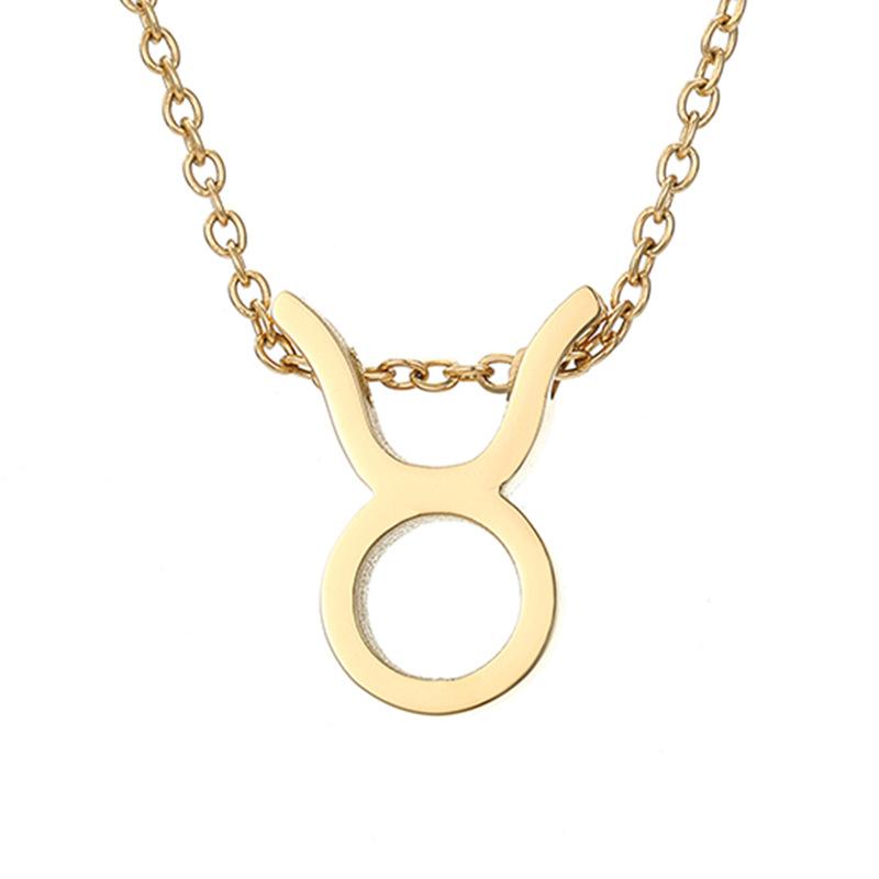 Collier zodiaque en acier inoxydable PVD or 18 carats