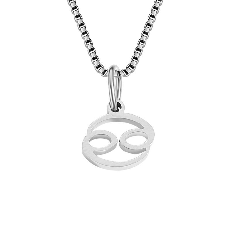 Collier avec chaîne en forme de boîte et signe du zodiaque pour homme et femme