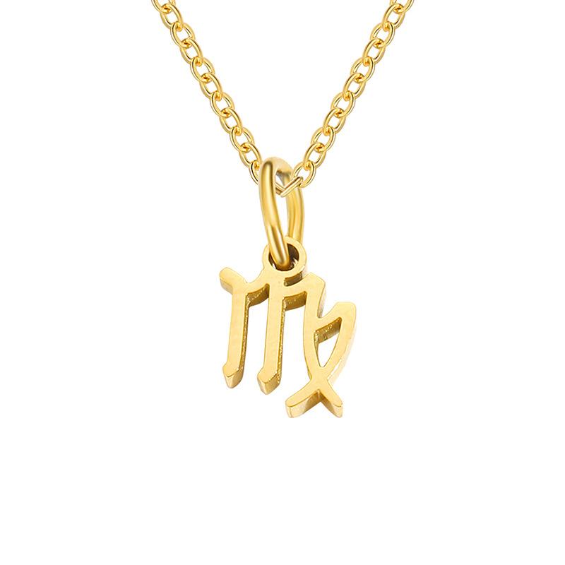 Stainless Steel Zodiac Cable Chain Classic Necklace