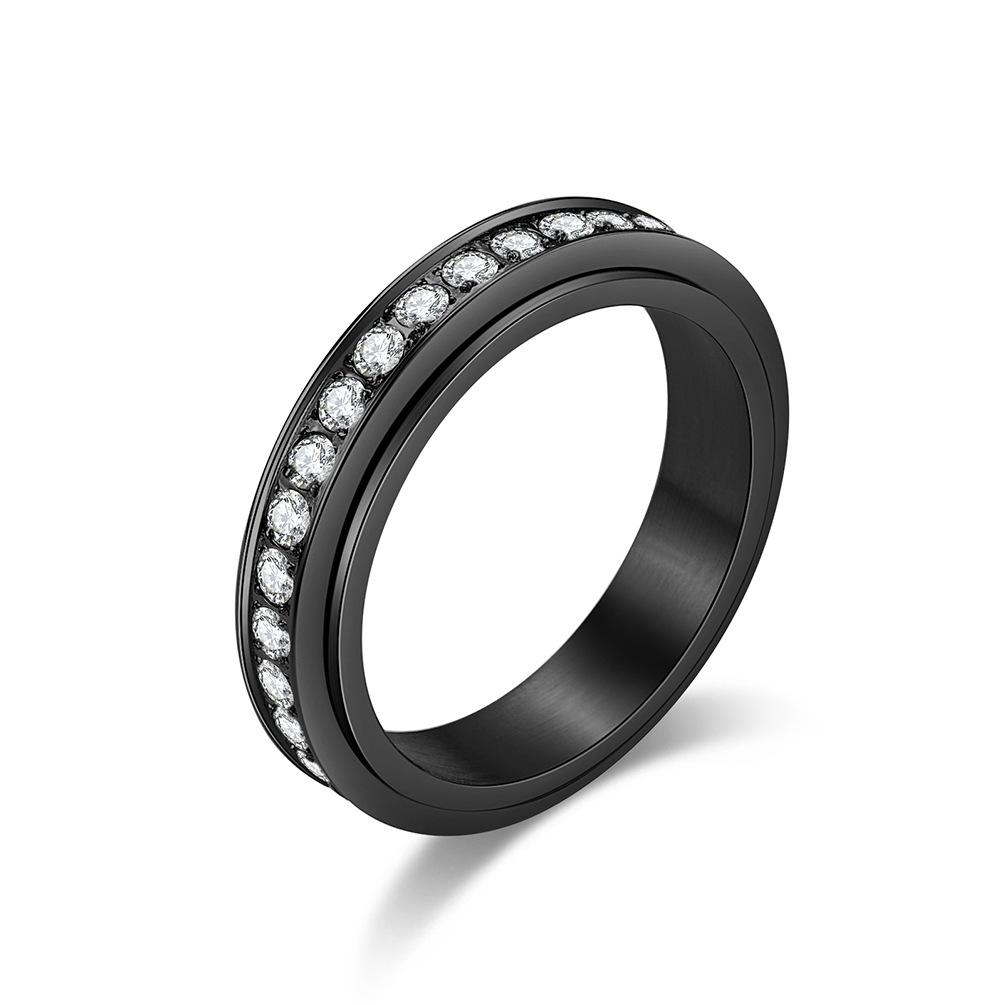 Bague tournante en acier inoxydable avec strass