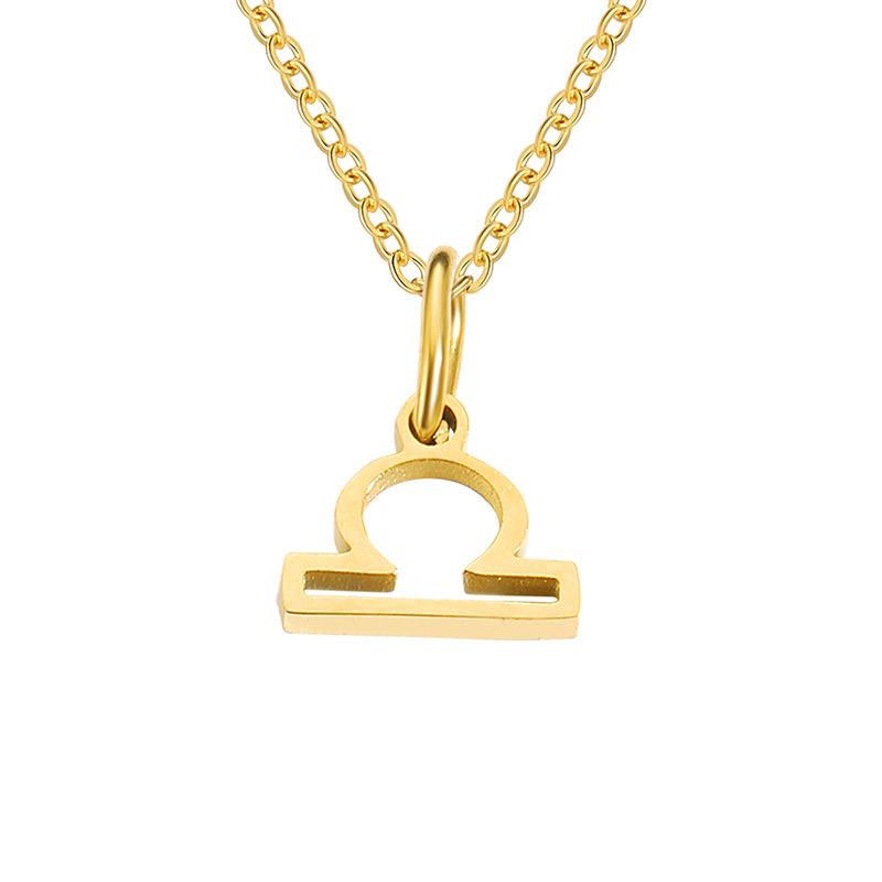Stainless Steel Zodiac Cable Chain Classic Necklace