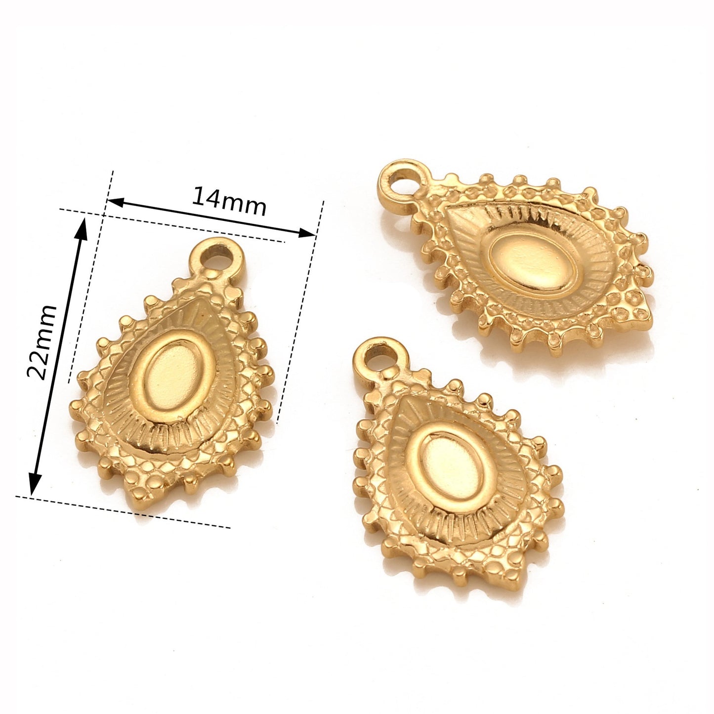 Stainless Steel Vintage Drop Shape Pendant