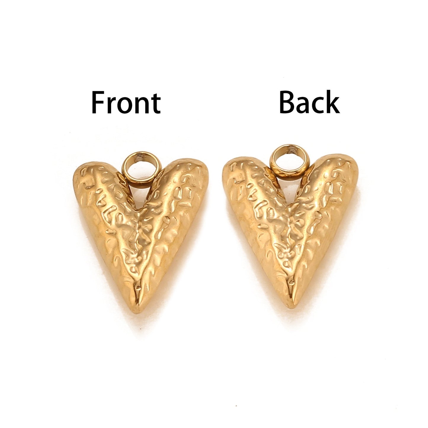 Pendentif Love en acier inoxydable à texture concave et convexe 3D