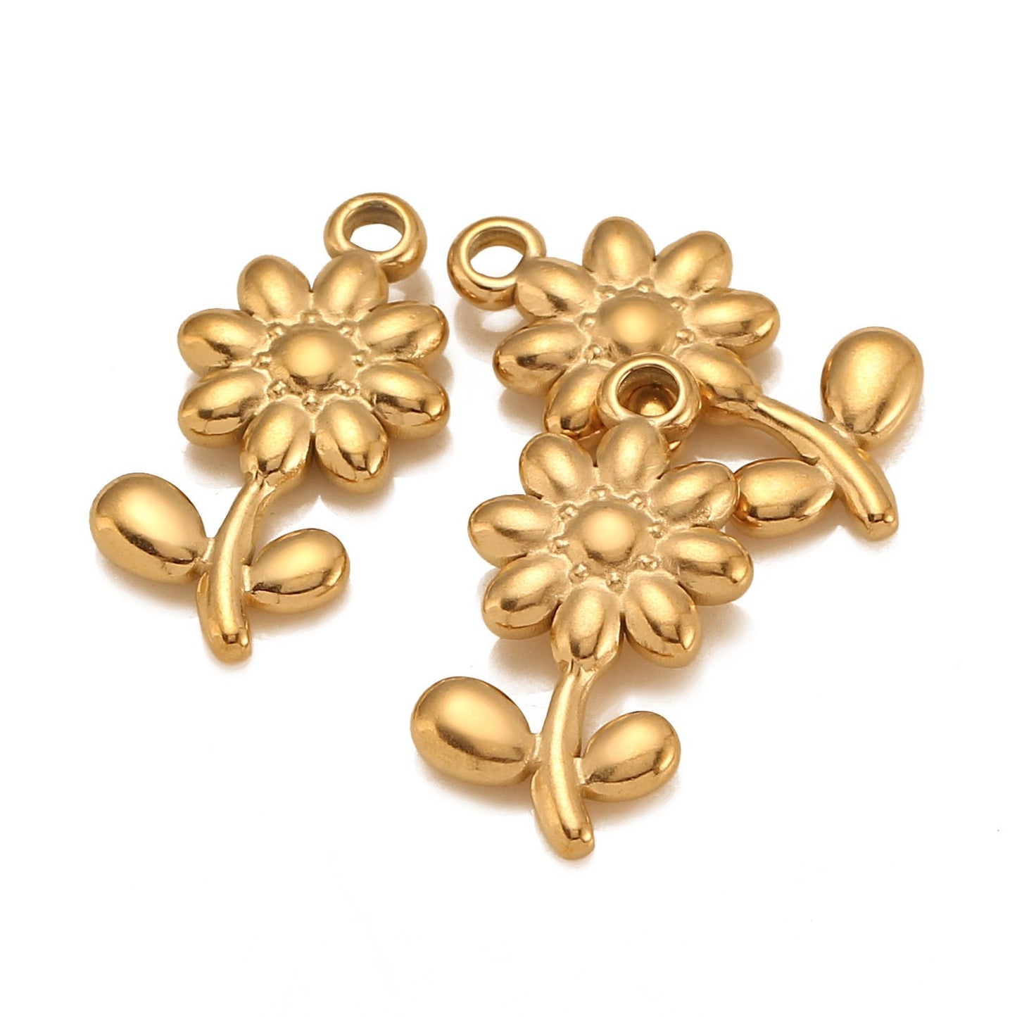 Stainless Steel 3D Daisy Pendant