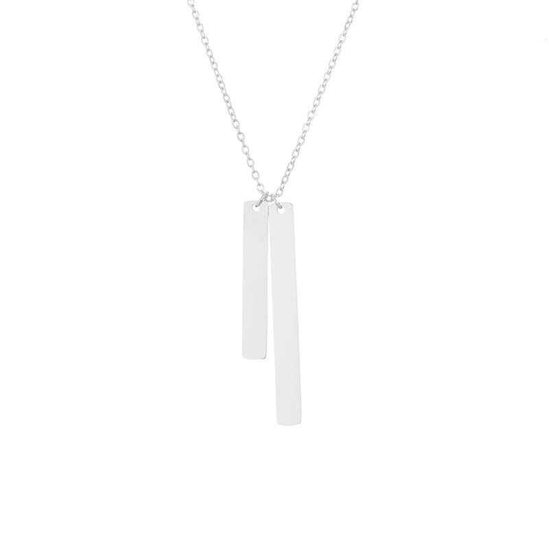 Stainless Steel Double Bar Blank Necklace
