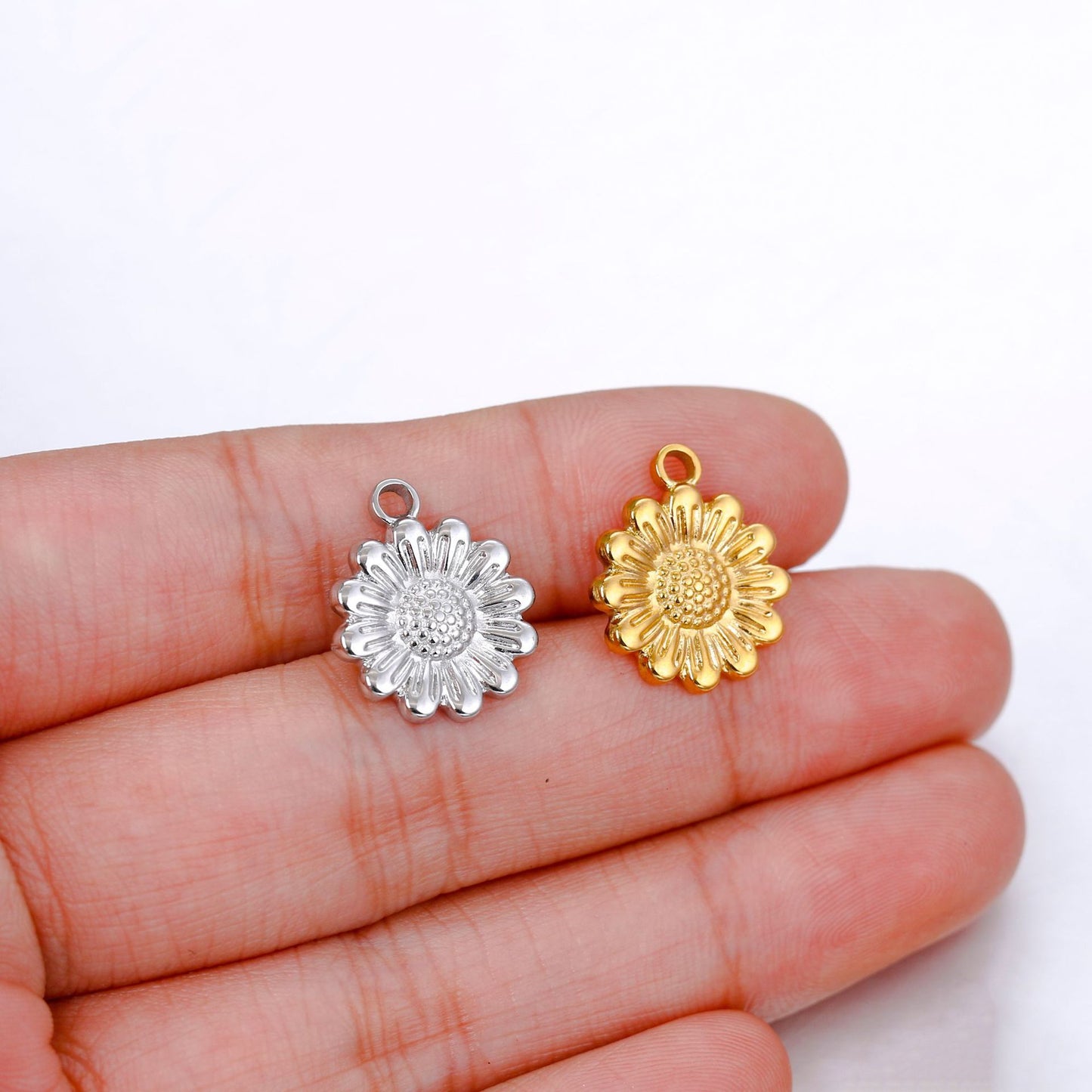 Pendentif Tournesol en Acier Inoxydable