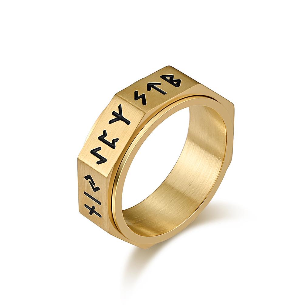 Viking Eight-Sided Spinner Stainless Steel Ring