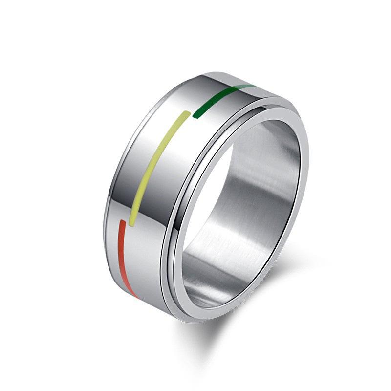 Bague tournante arc-en-ciel en acier inoxydable