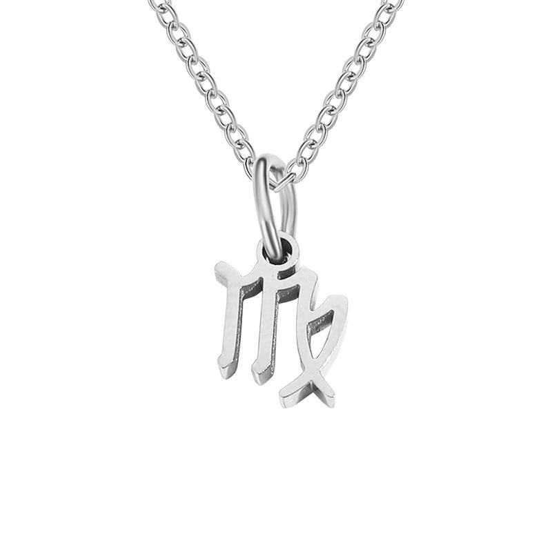 Stainless Steel Zodiac Cable Chain Classic Necklace