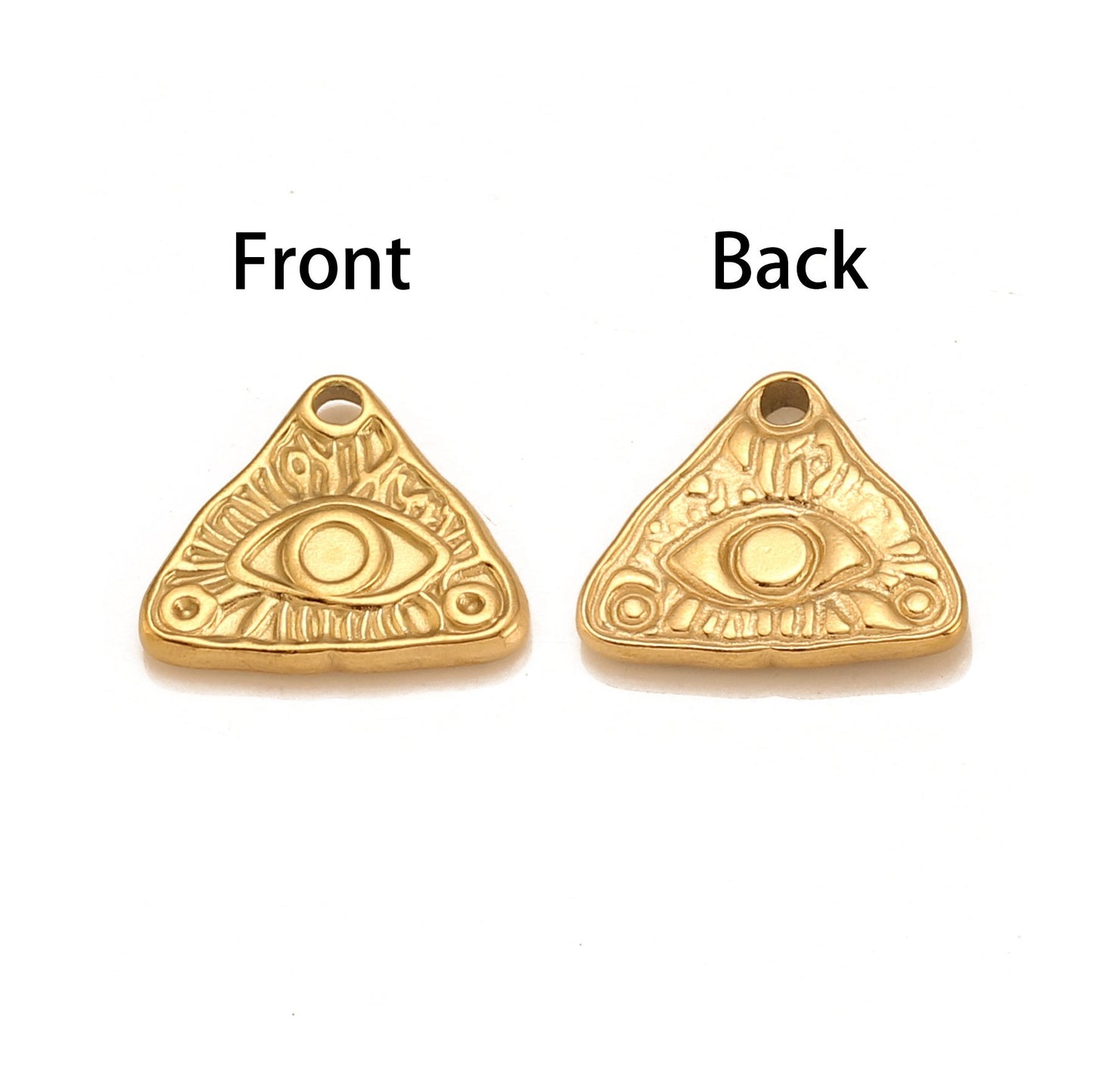 Stainless Steel Triangular Devil's Eye Pendant