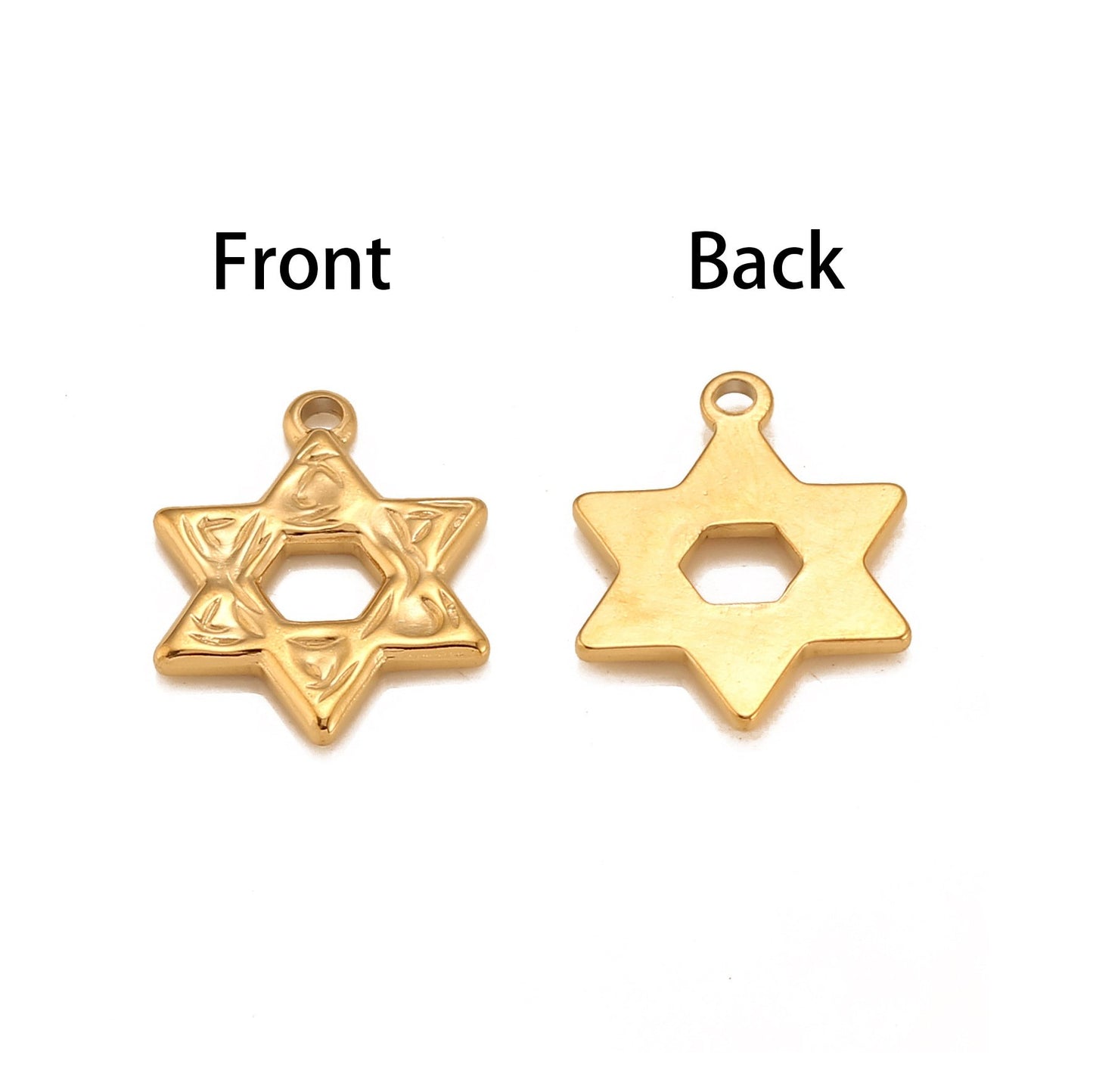 Stainless Steel Middle Hollow Six-Pointed Star Pendant