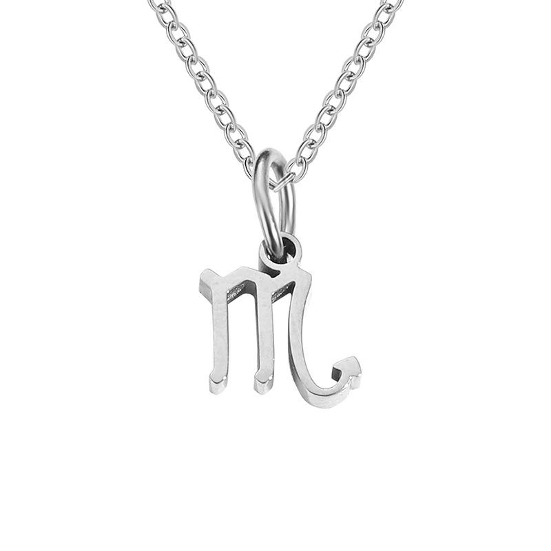 Stainless Steel Zodiac Cable Chain Classic Necklace