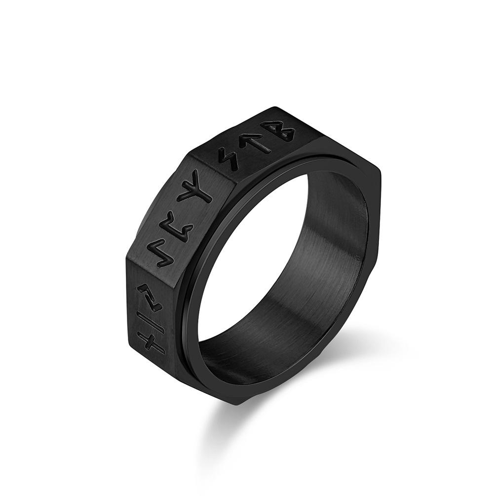 Viking Eight-Sided Spinner Stainless Steel Ring