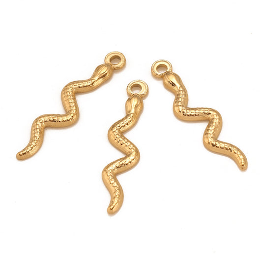 Pendentif serpent en acier inoxydable