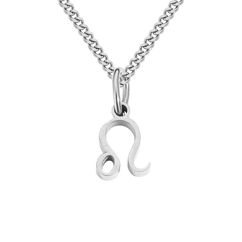 Stainless Steel Curb Chain Zodiac Necklace