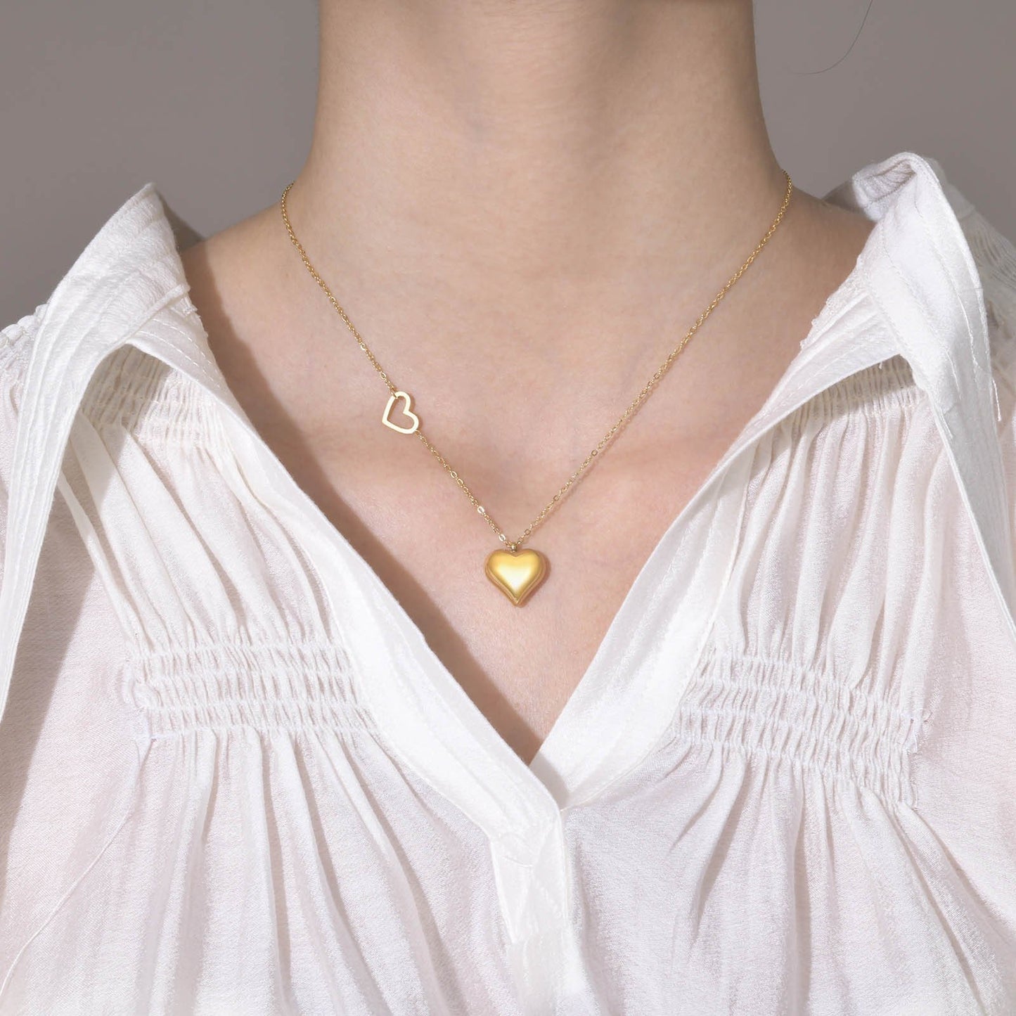 Classic Stainless Steel Heart Pendant Necklace