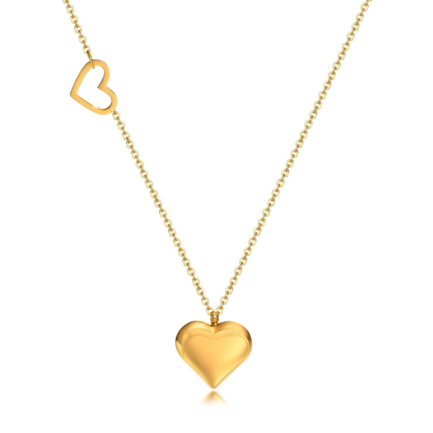 Classic Stainless Steel Heart Pendant Necklace