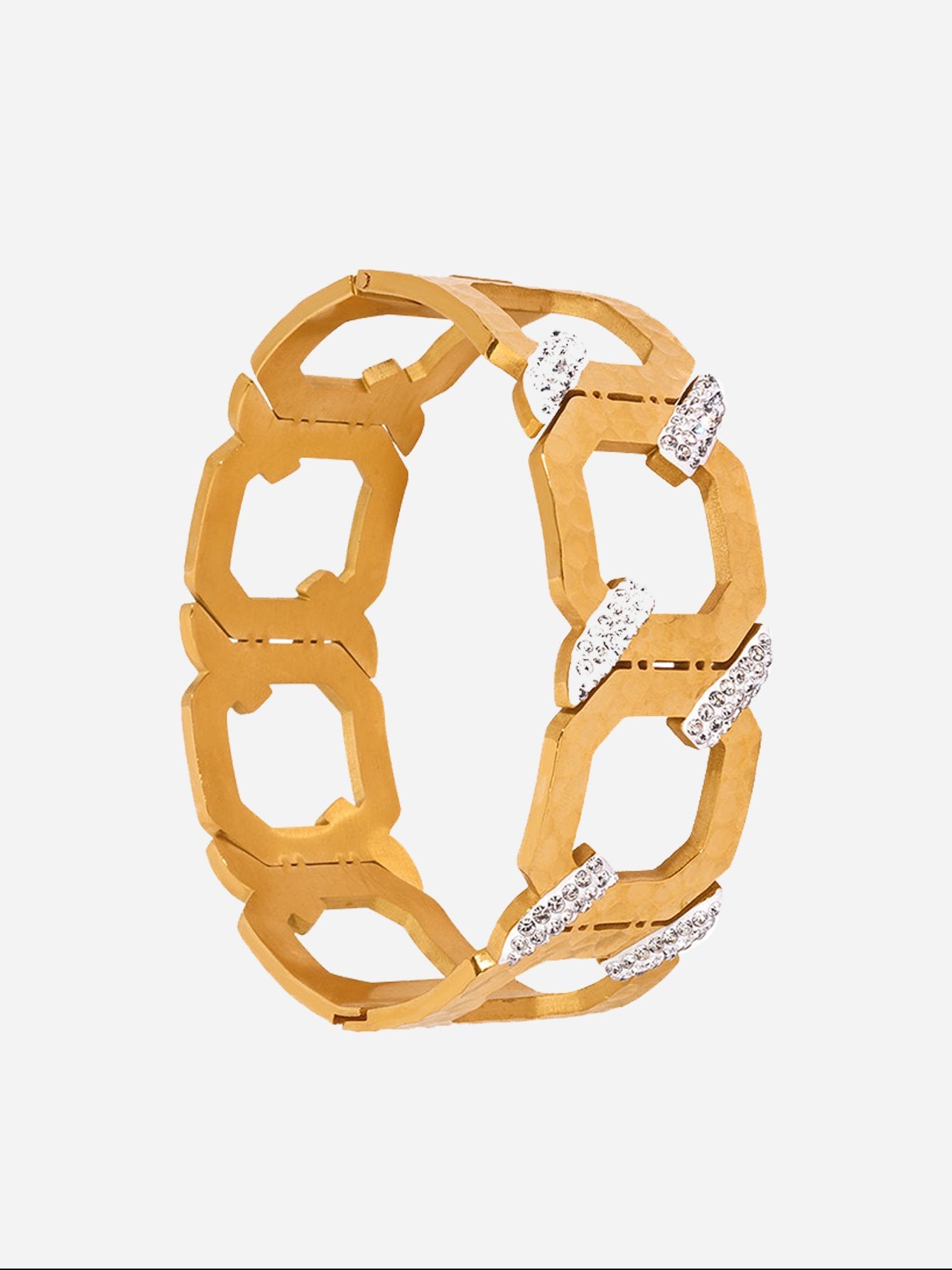 Chunky Geometric Zircon Bangle