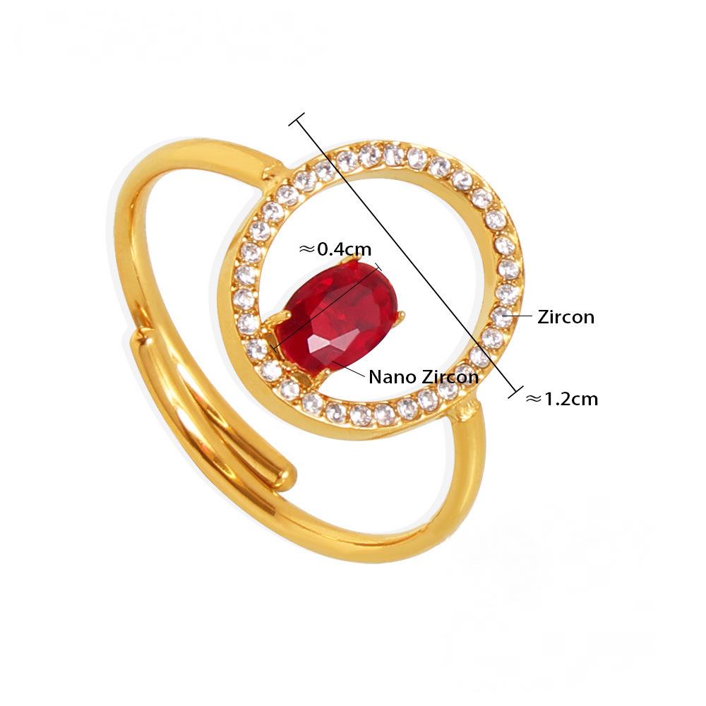 Bague en acier inoxydable avec incrustation de zircone cubique et ligne ovale