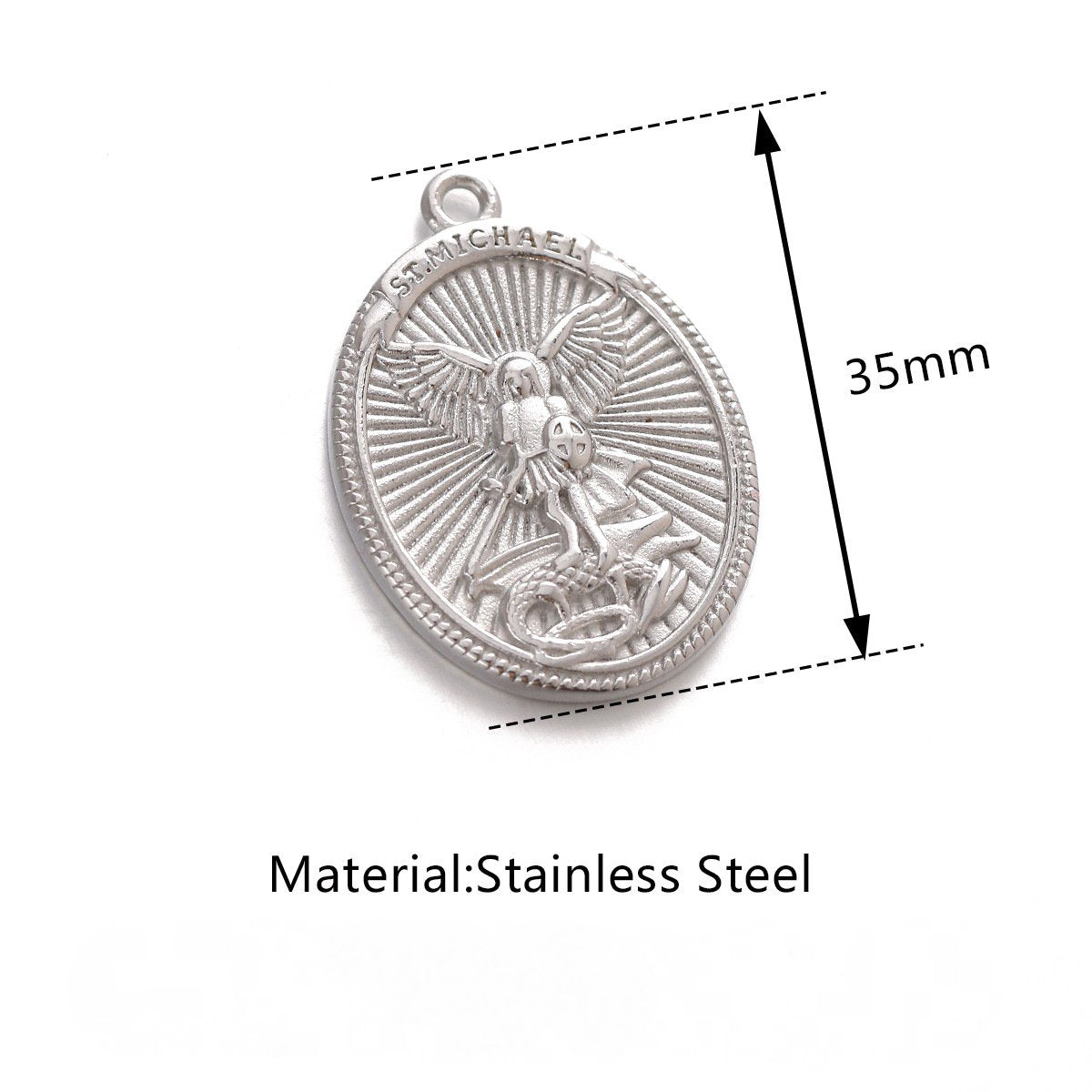 Pendentif St.Michael en acier inoxydable