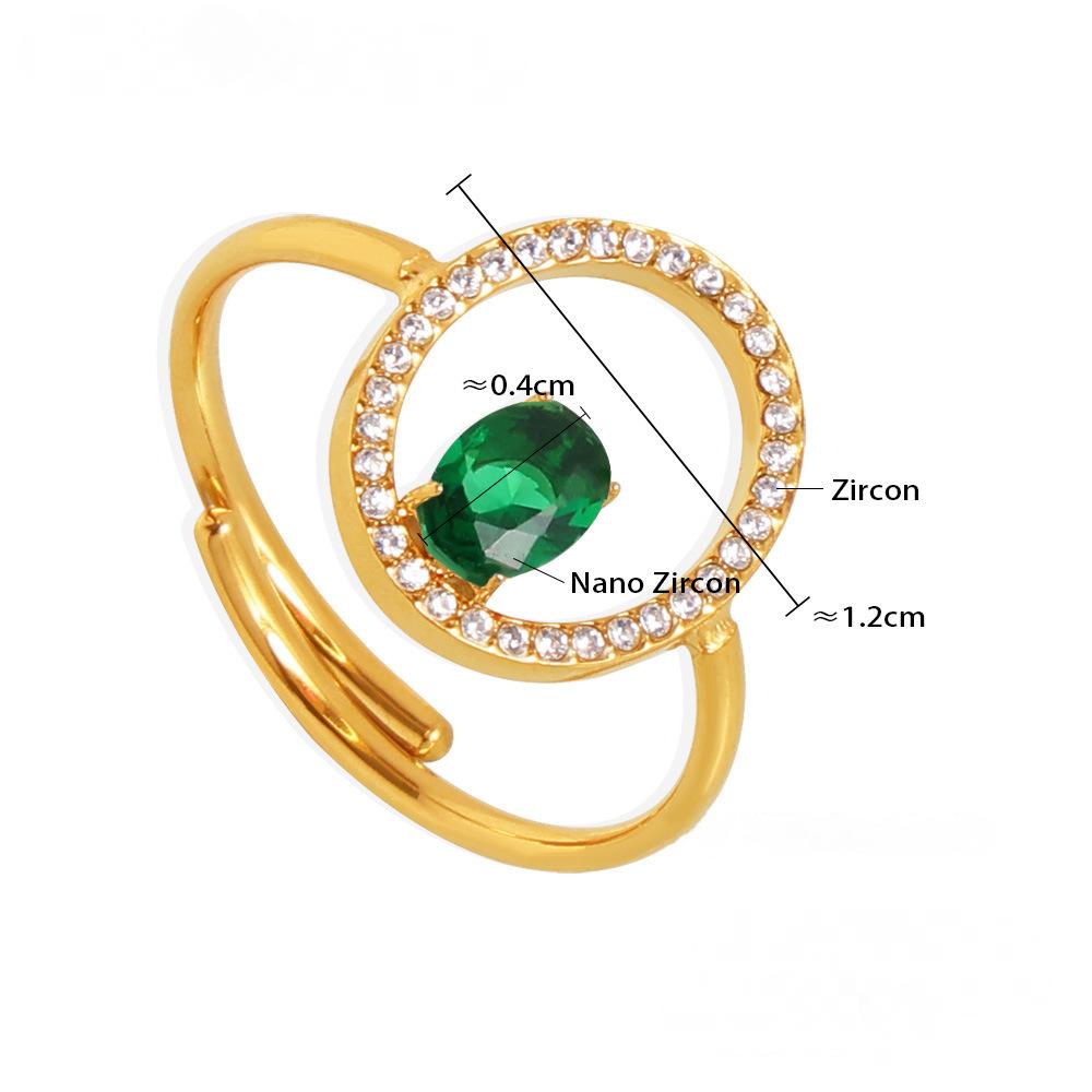 Bague en acier inoxydable avec incrustation de zircone cubique et ligne ovale