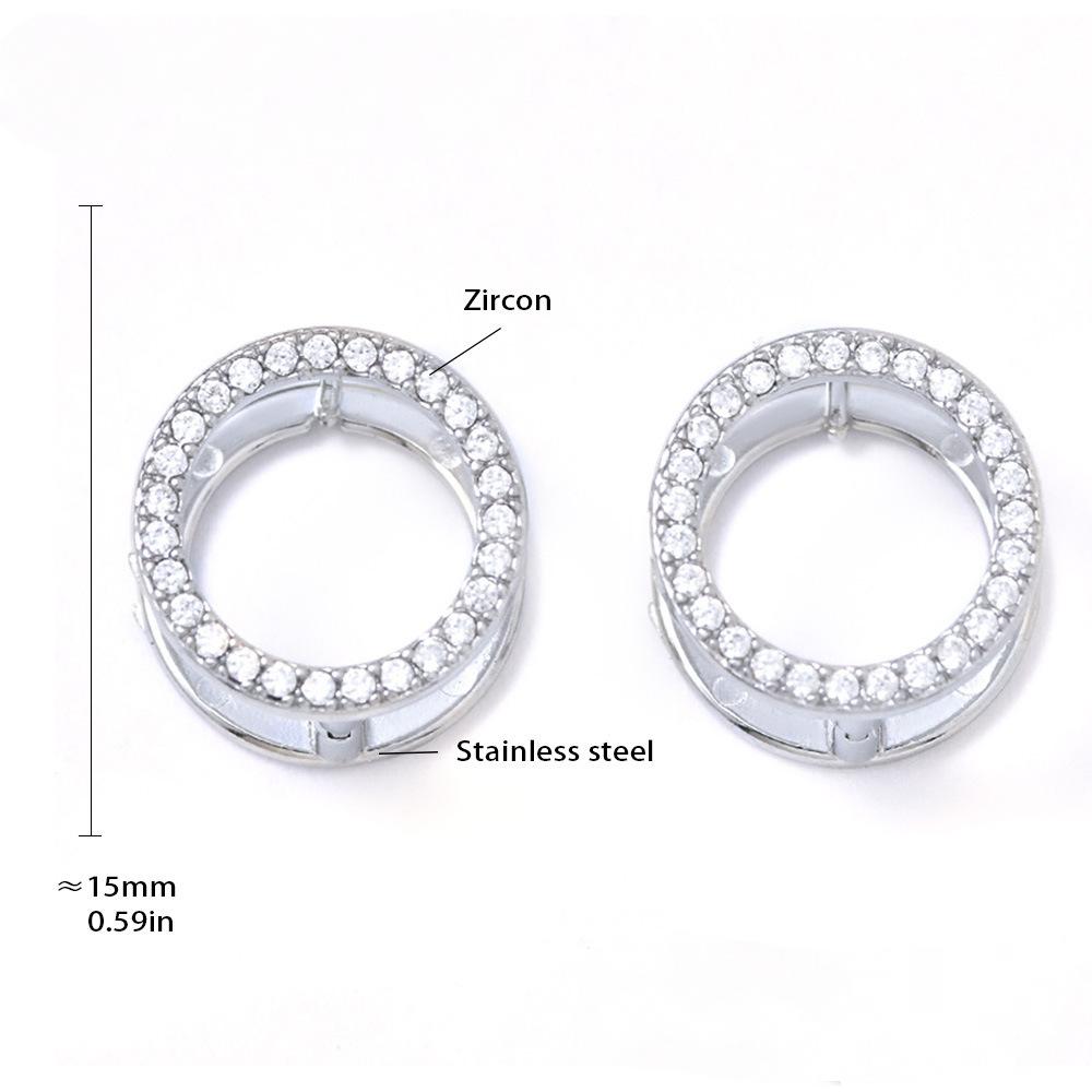 Boucles d'oreilles en acier inoxydable avec zircone cubique double face