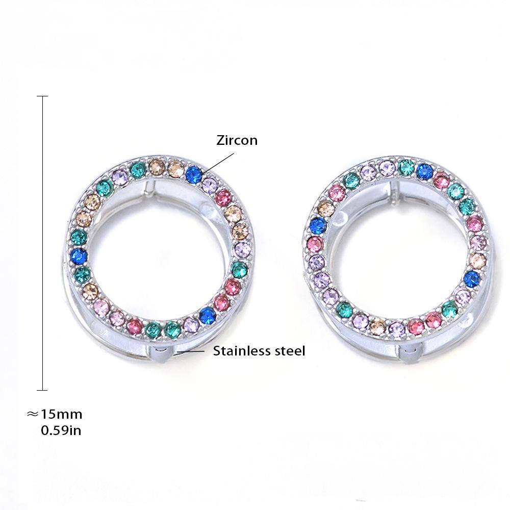 Boucles d'oreilles en acier inoxydable avec zircone cubique double face