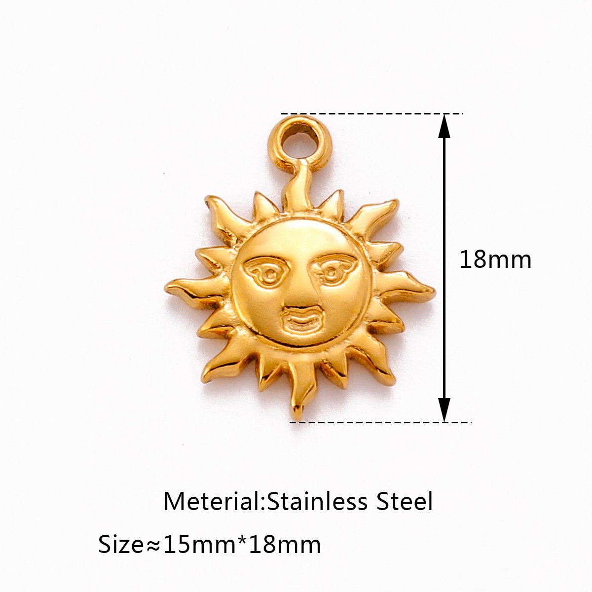 Pendentif Soleil Lune en acier inoxydable