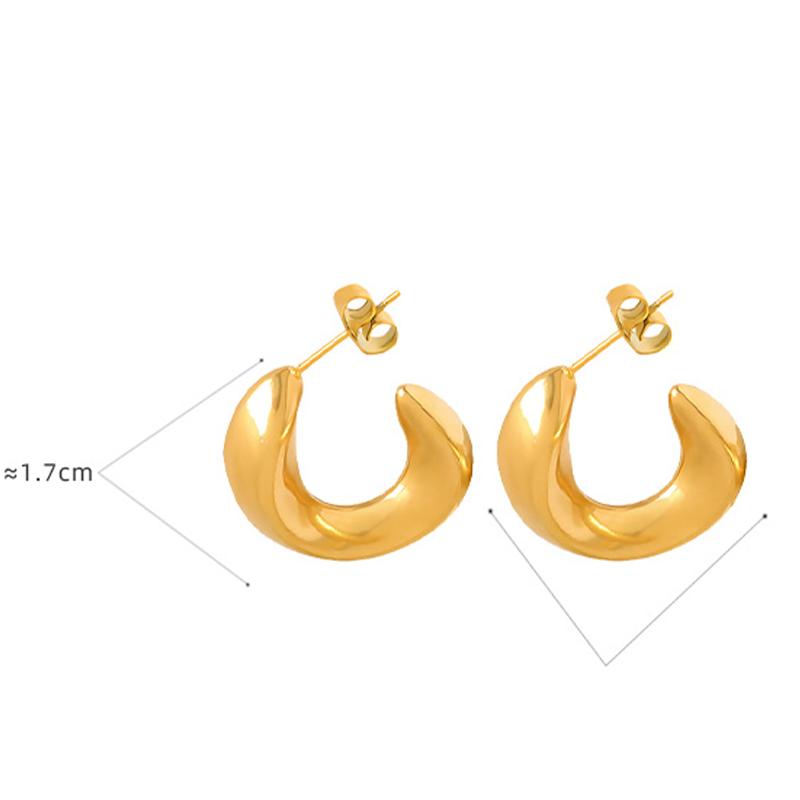 18K Gold PVD U-shaped Stud Earrings