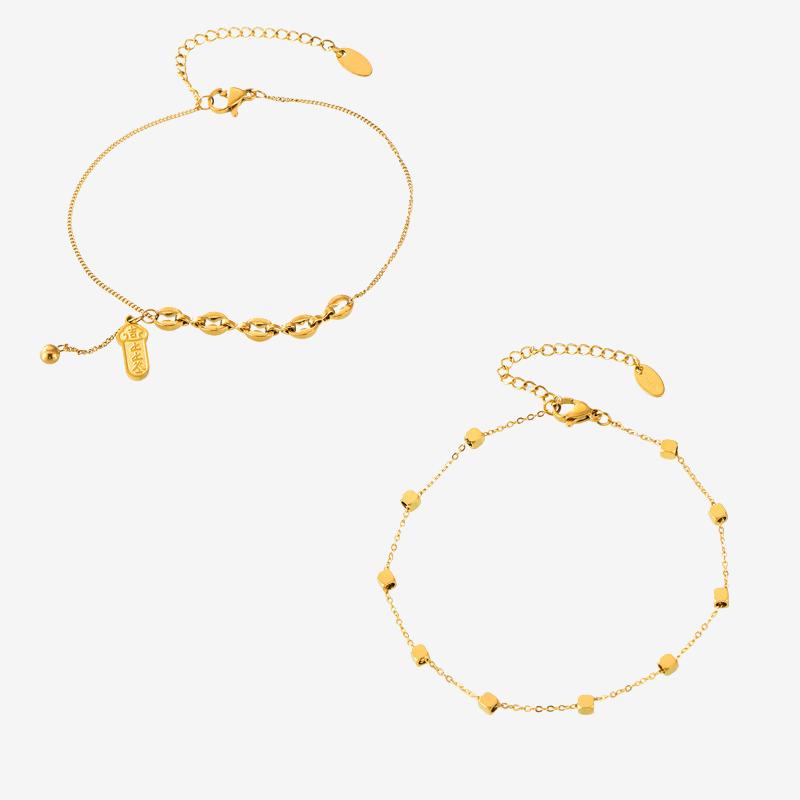 Bracelet de cheville carré en acier inoxydable